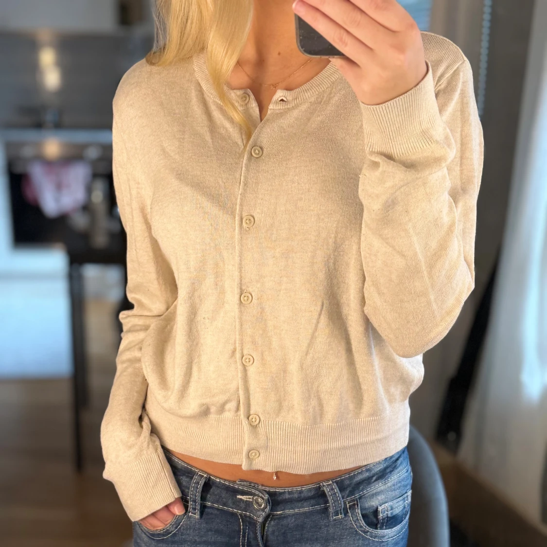 Beige kofta från H&M i bomull