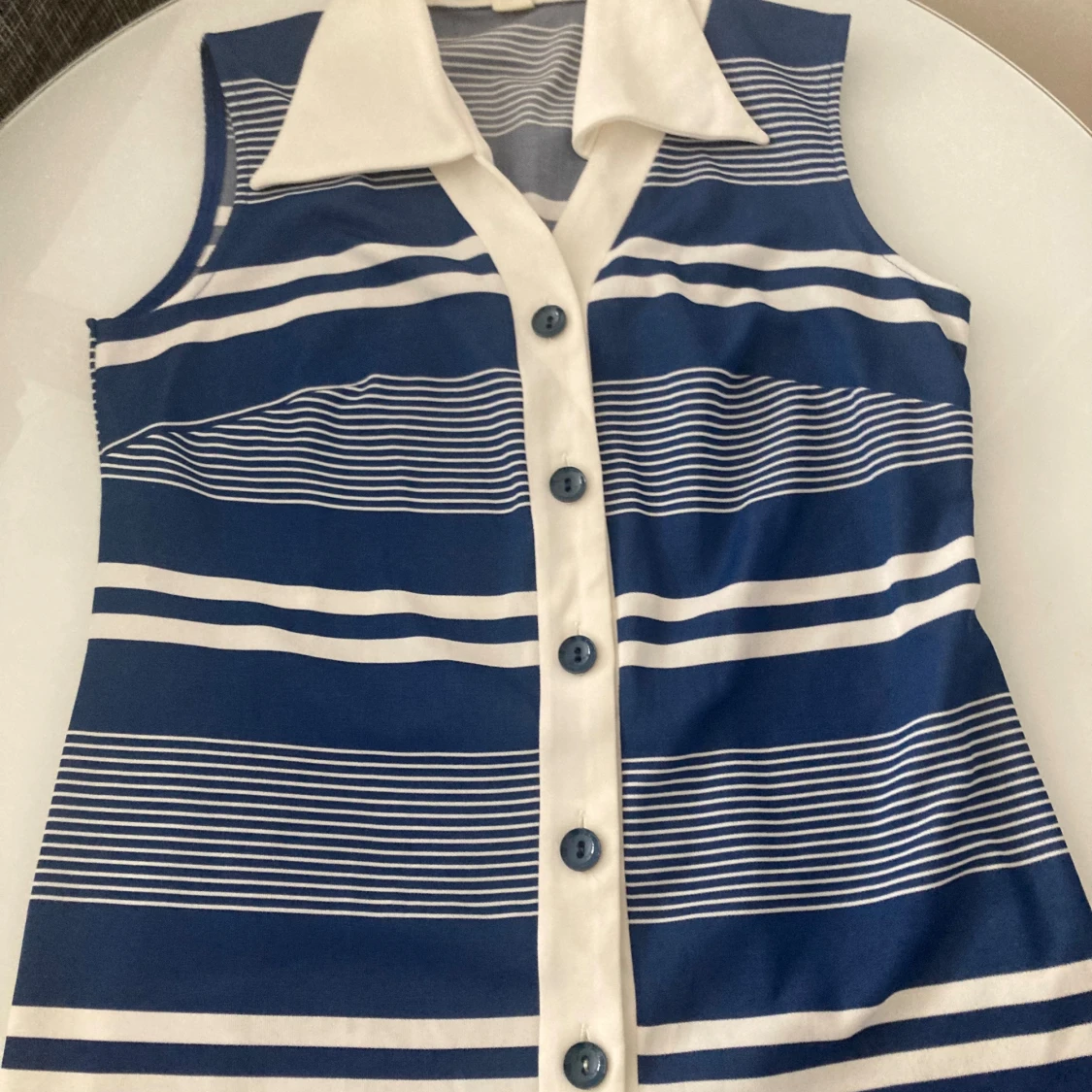 Randig blåvit linne FRI FRAKT