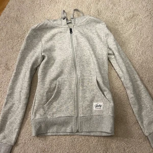Ljusgrå zip hoodie från Andy - Snygg ljusgrå hoodie från Andy med hel dragkedja och två stora fickor framtill. Helt oanvänd 
