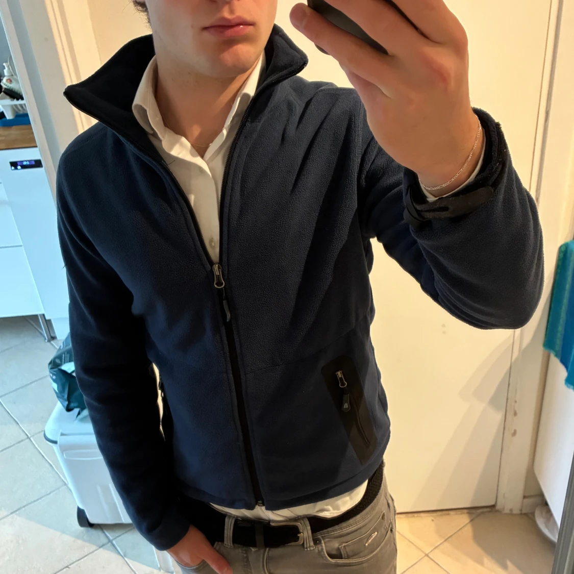 Mörkblå fleecejacka Key West XS