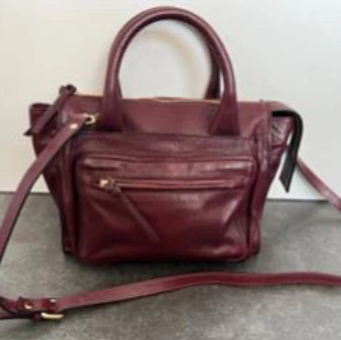 Röd handväska skinn zara - 3