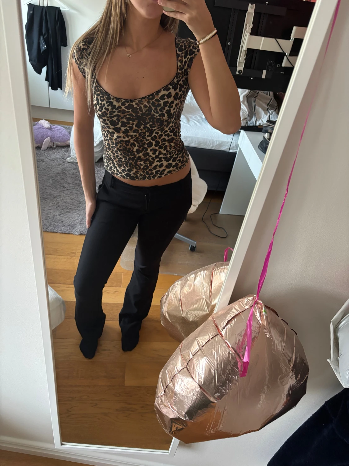 Leopardmönstrad tight topp - 1