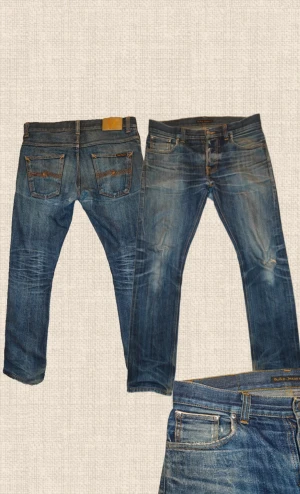 Blå jeans från Nudie Jeans - Snygga selvedge jeans från Nudie i modellen grim tim. Kom priv för mer bilder, mått mm.