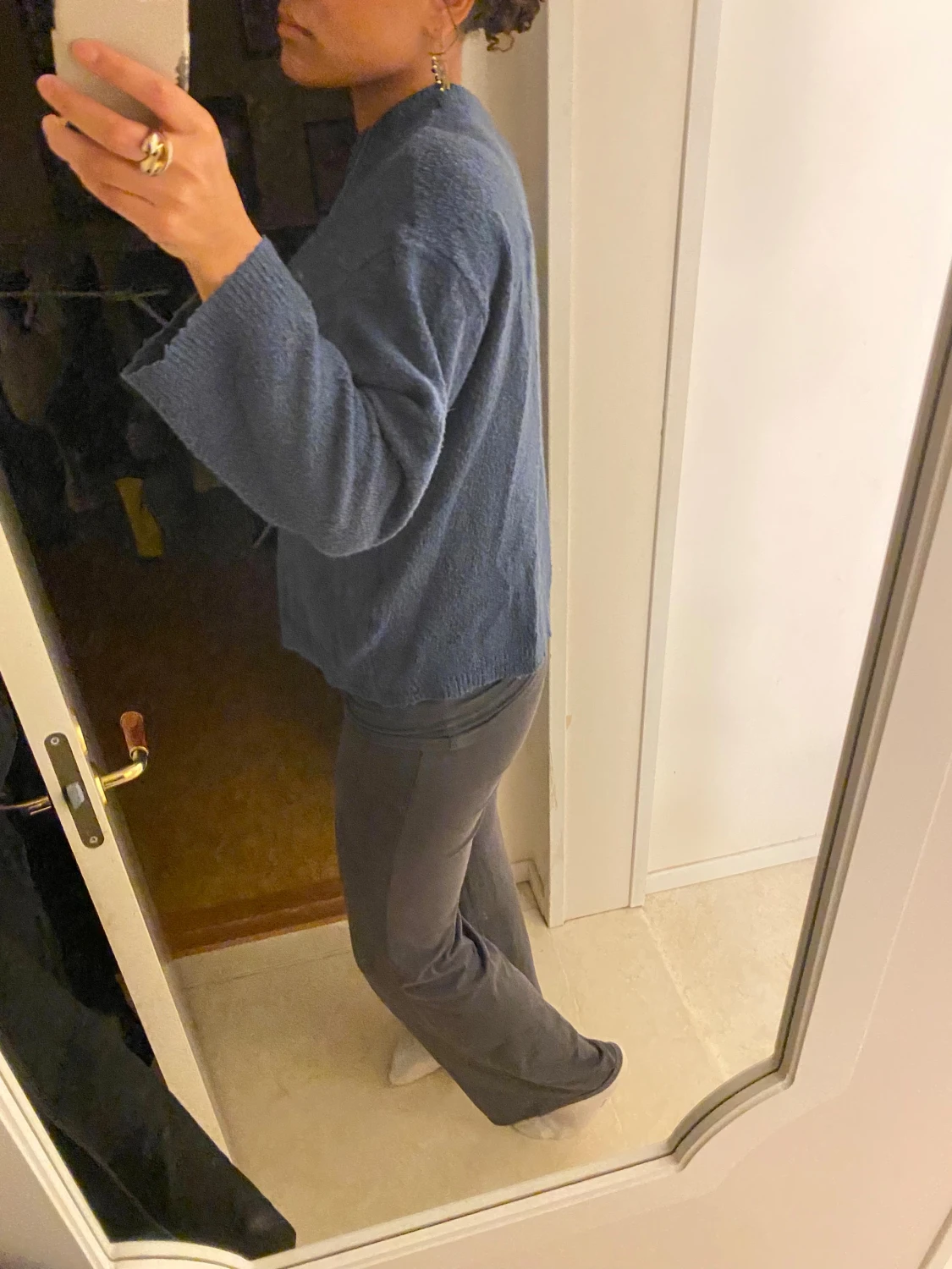 Blå stickad tröja från 157, storlek M - 1