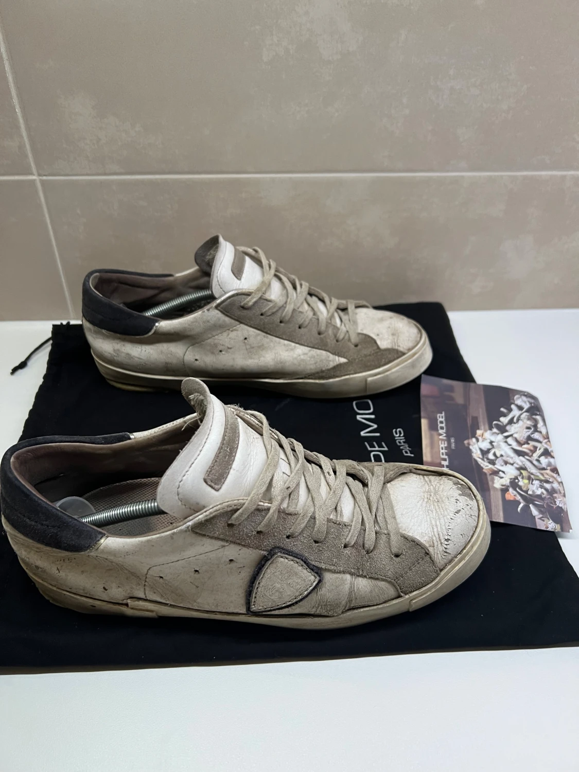 Philippe Model vita sneakers i skinn - 3