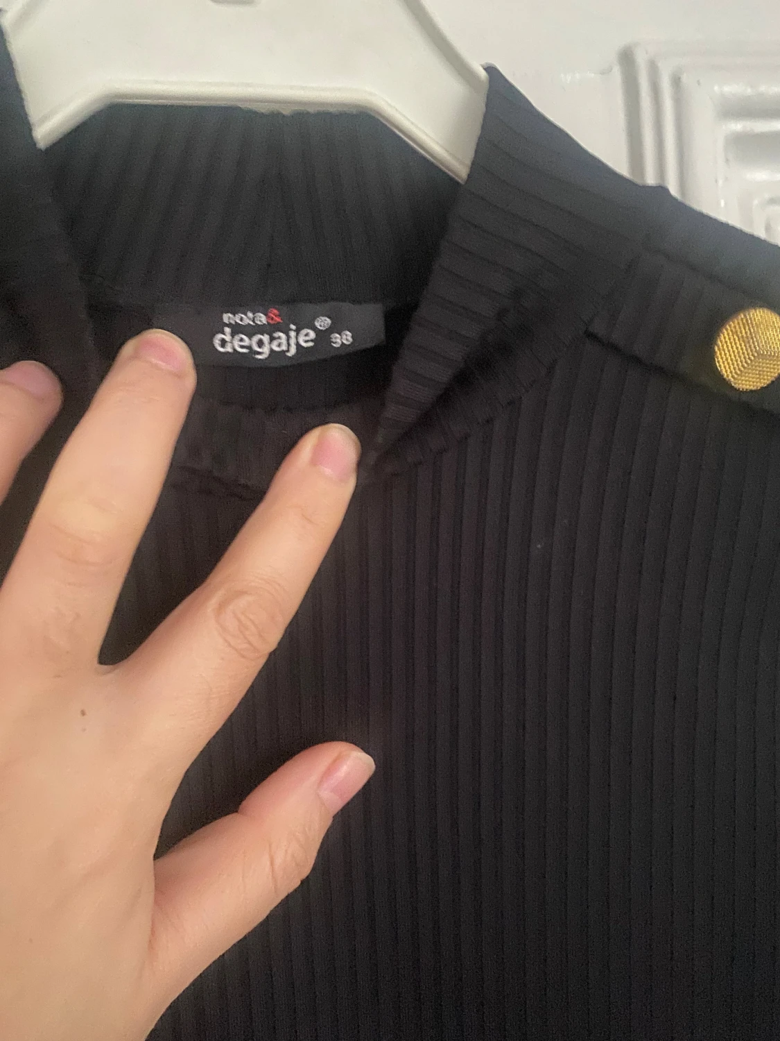 Svart ribbad långklänning Degaje, ny utan prislapp - 2