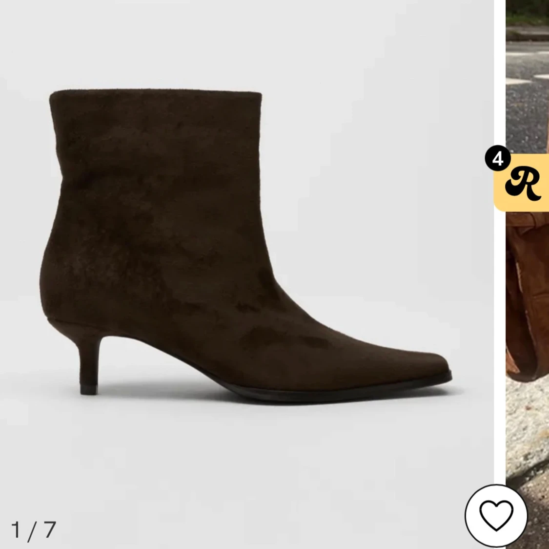 Bruna mocka boots med klack - 2