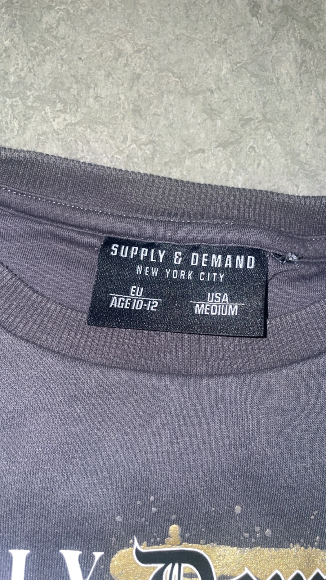Grå sweatshirt från märket Supply & Demand storlek 10 - 12 - 3