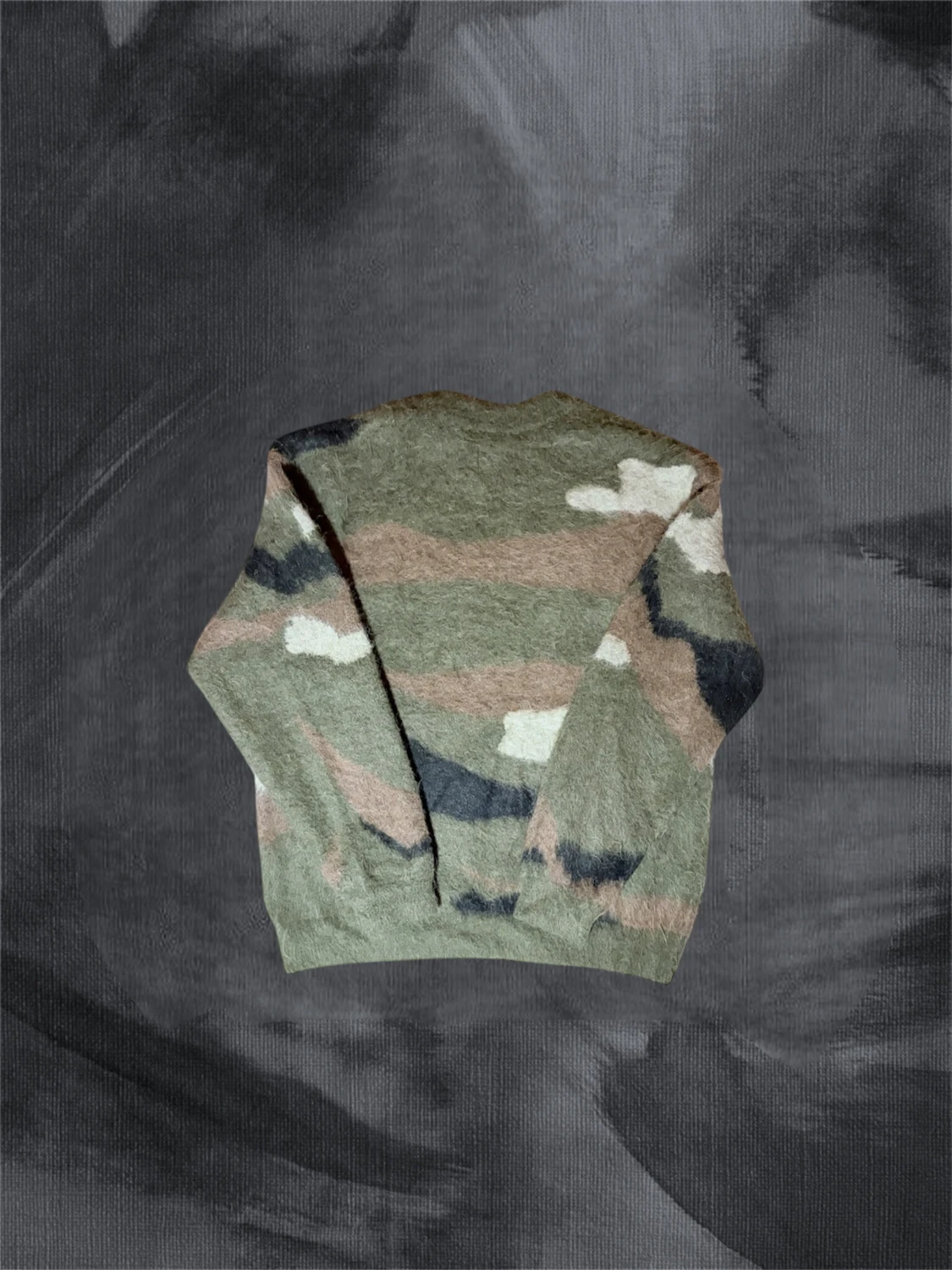 Camouflage stickad tröja i ull - 1