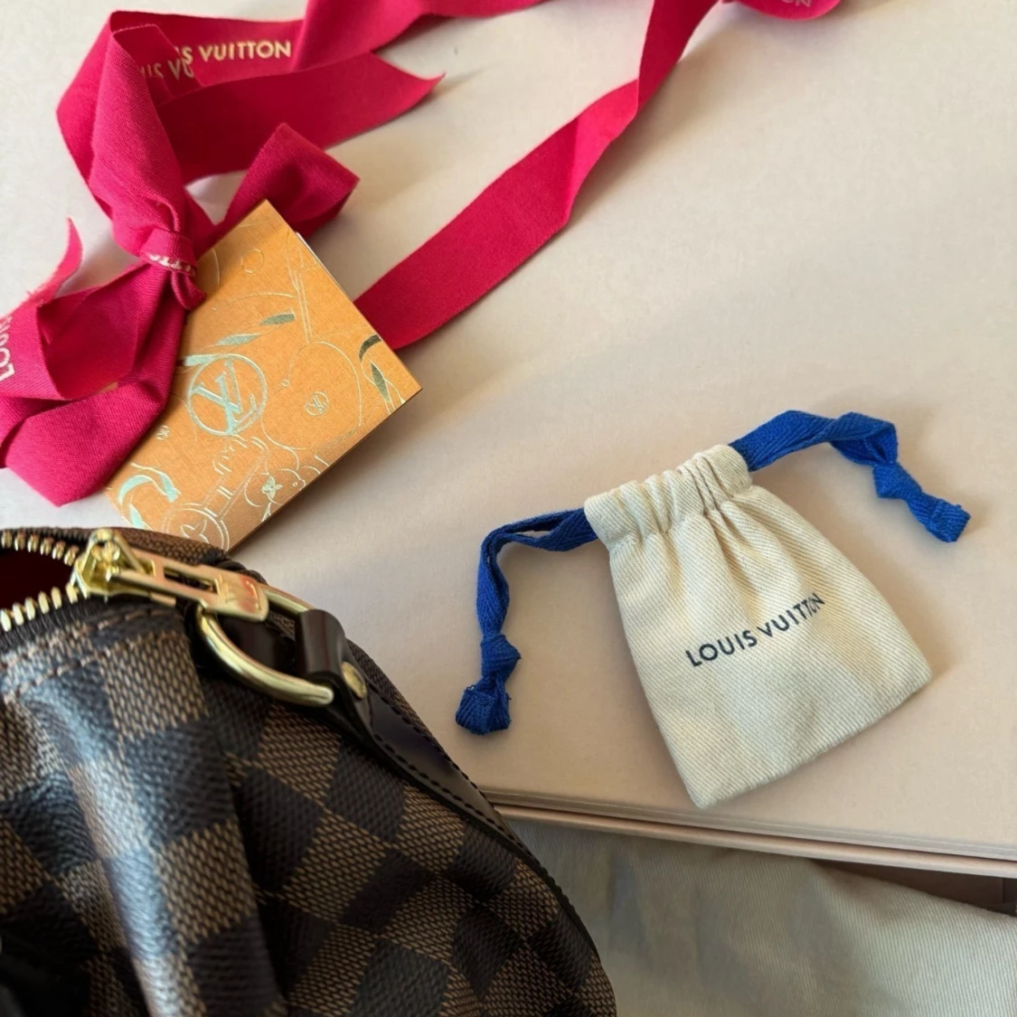 Louis Vuitton Damier handväska brun - 1