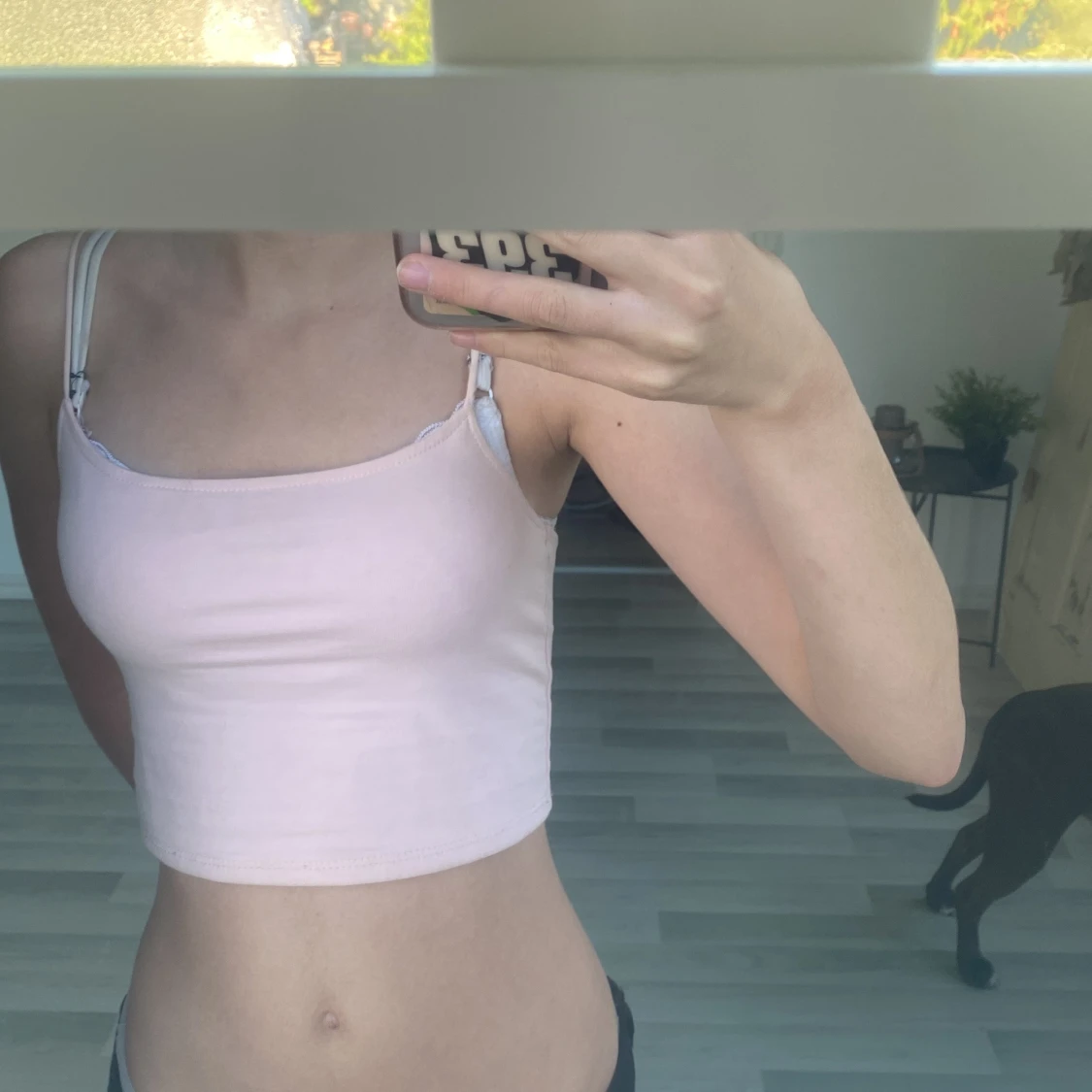 Ljusrosa croppad linnetopp FB Sister