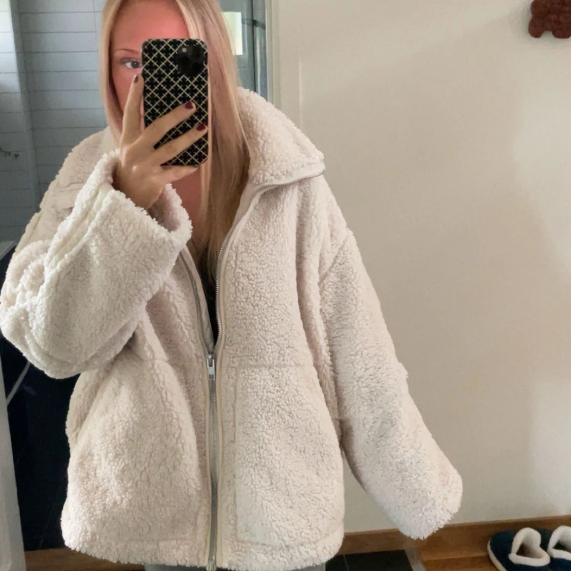 Vit Teddy jacka - 1