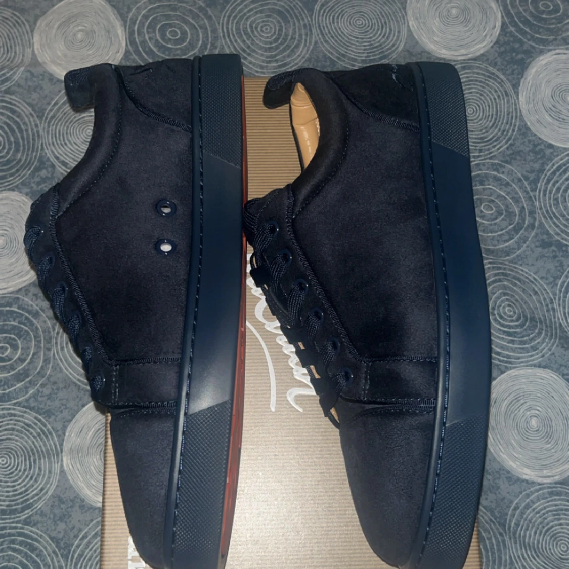 Christian Louboutin svarta sneakers mocka - 3