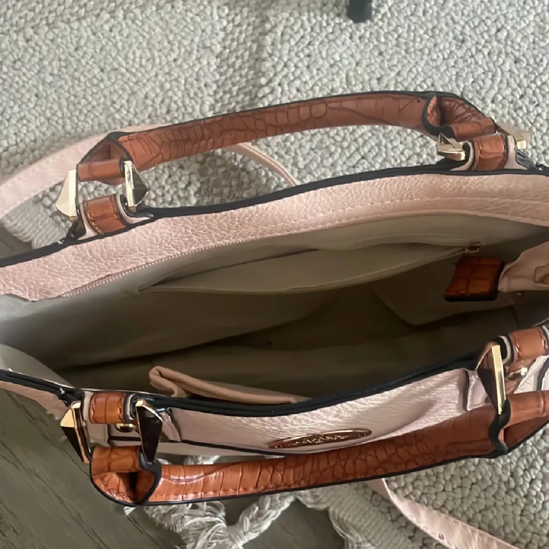 Mulberry ljusrosa handväska med bruna detaljer - 3