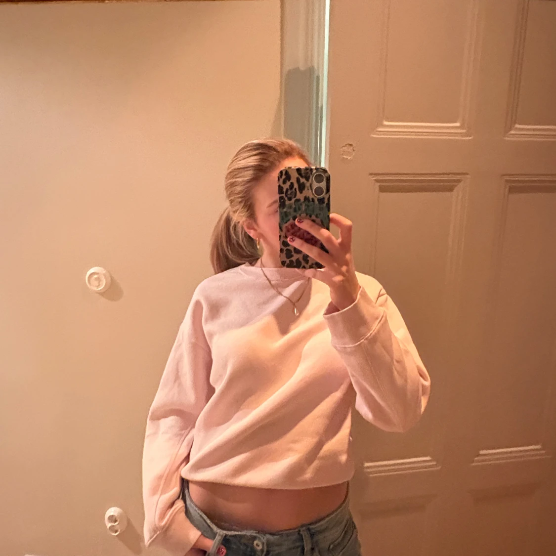 Ljusrosa sweatshirt i bomull - 2