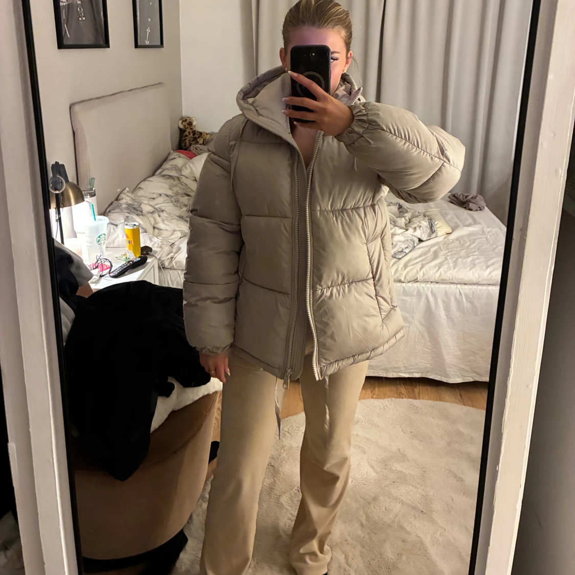 Beige pufferjacka från H&M XS - 2