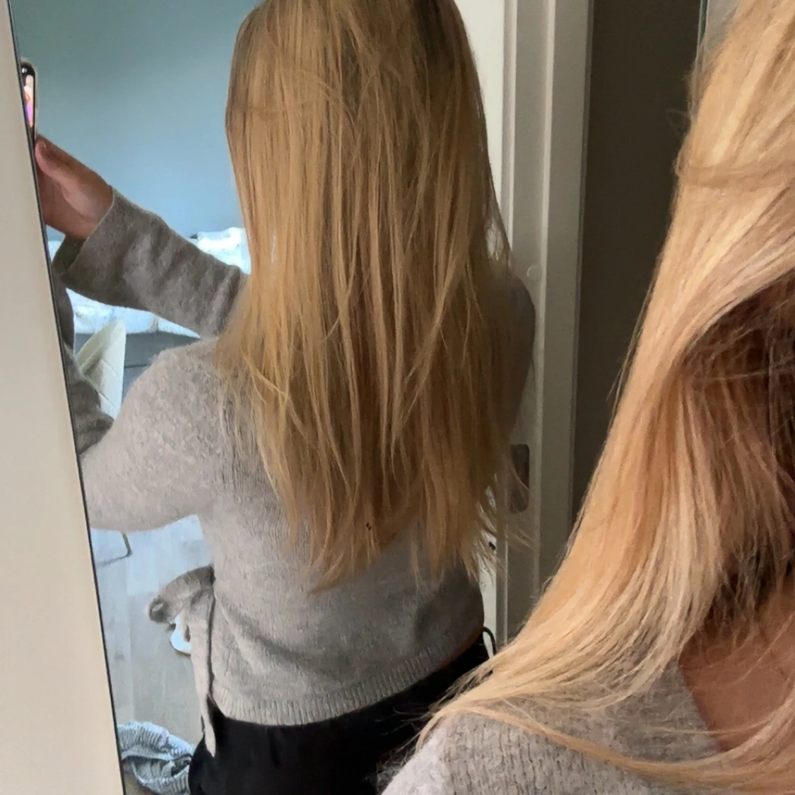 Grå omlottopp med knytband - 2