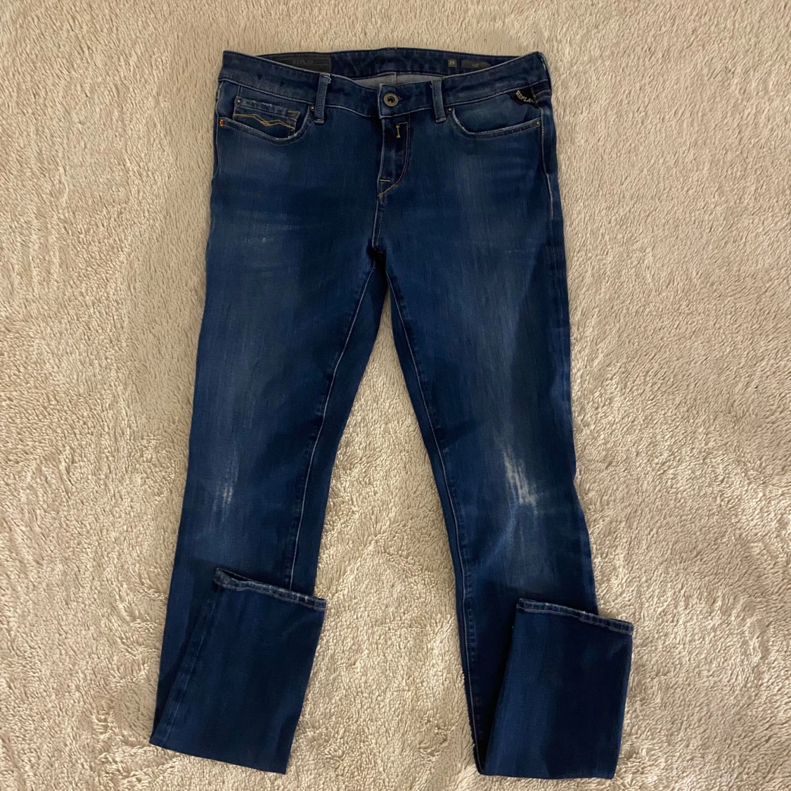 Blå Replay jeans med raka ben - 1