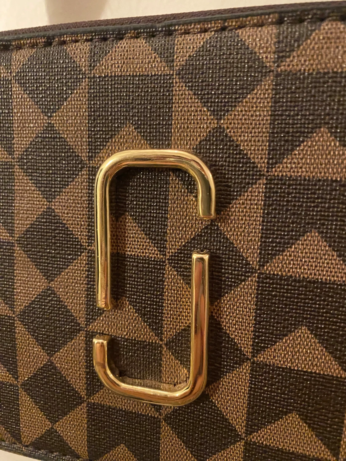 Brun geometrisk axelväska Jingpindaishu - 2