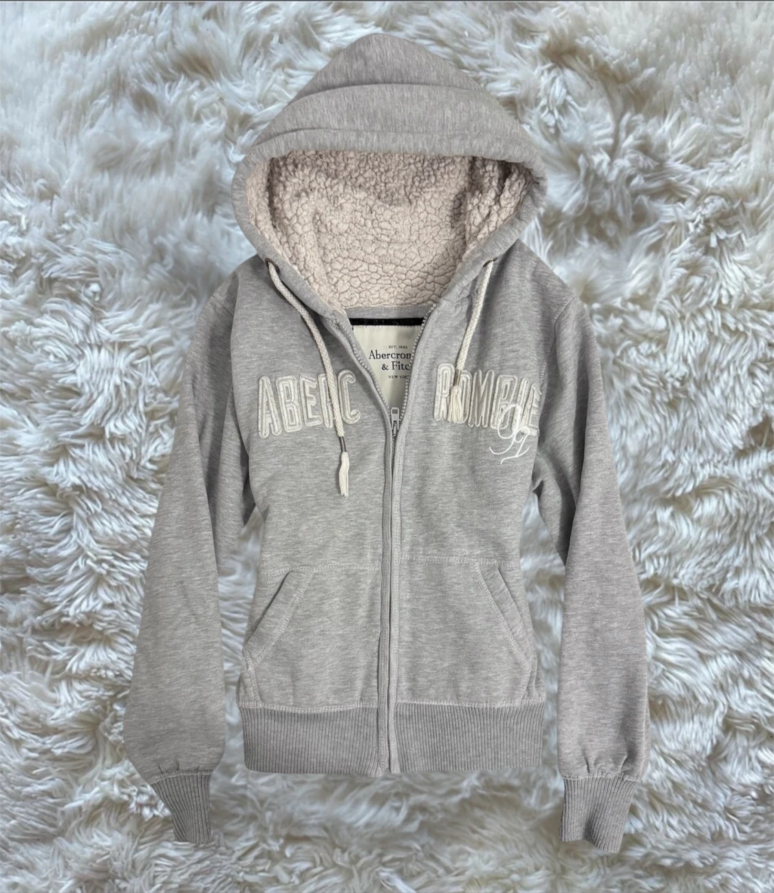 vintage y2k Abercrombie & Fitch sherpa zip up hoodie  - 2