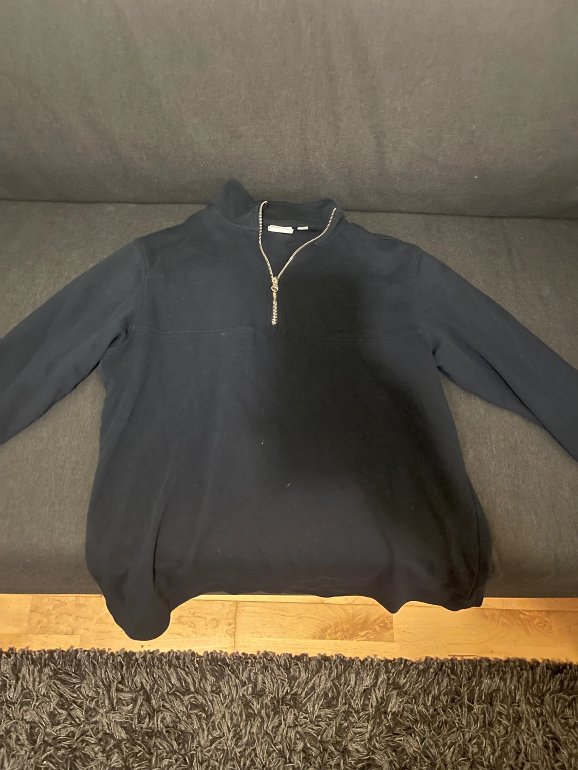 Mörkblå halvzip