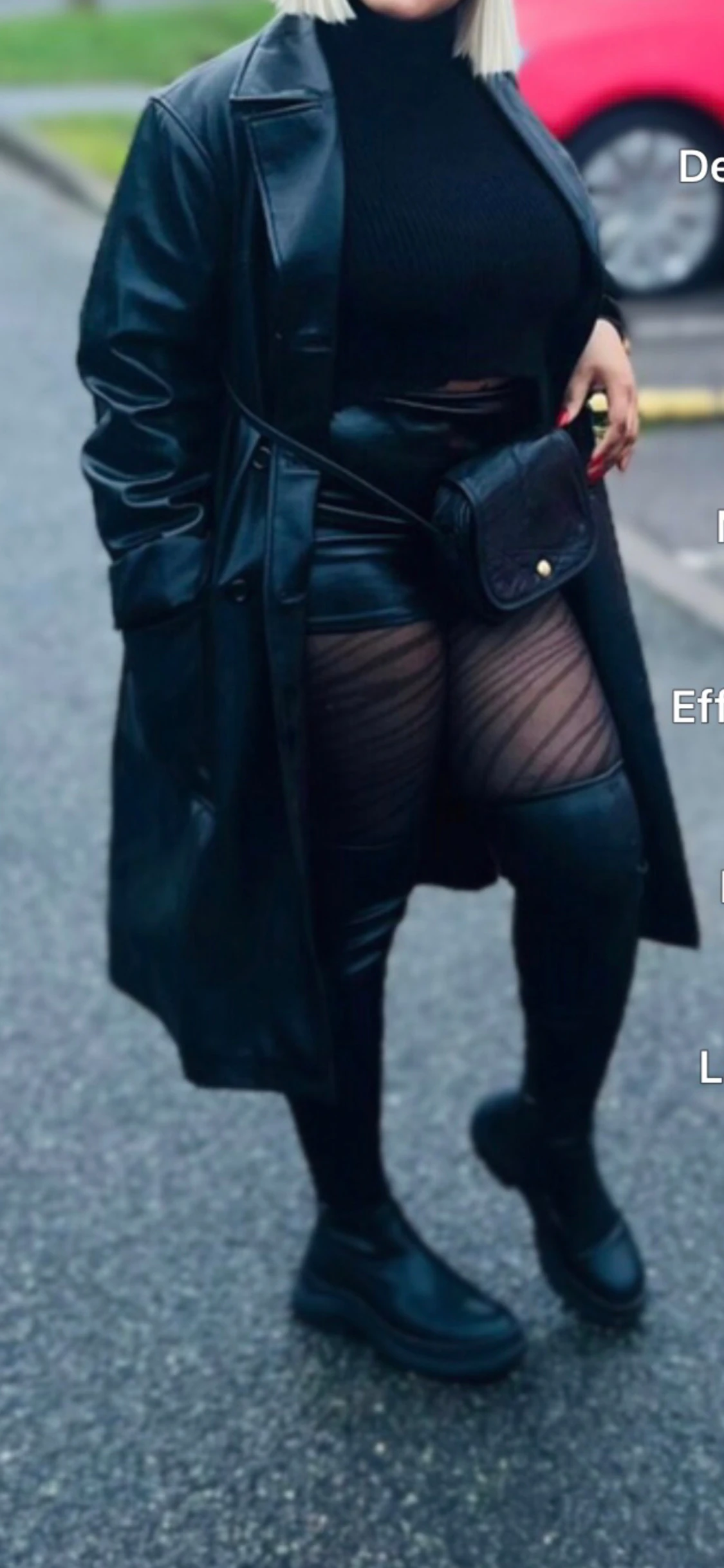 Svart skinn trenchcoat Vero Moda