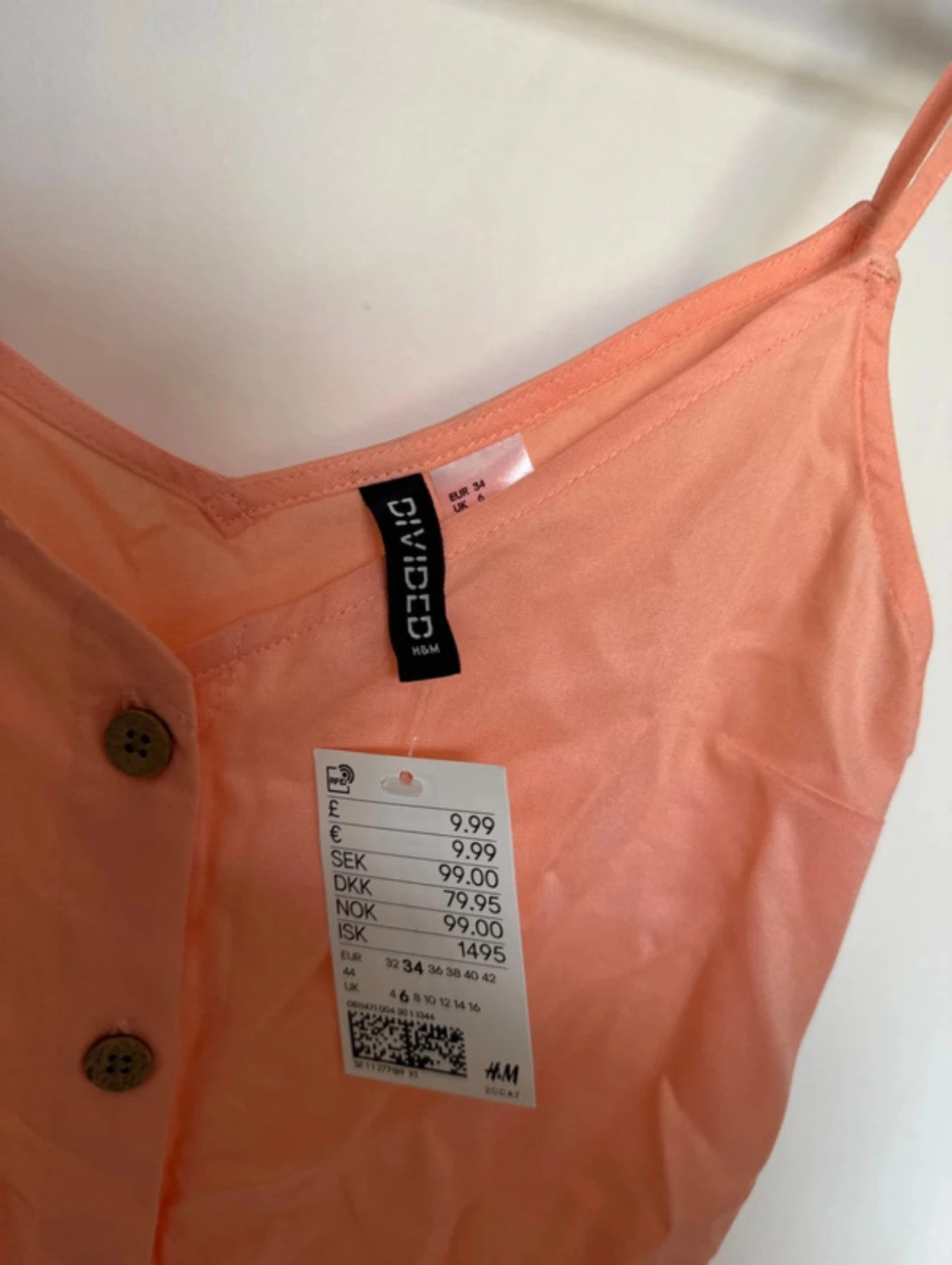 Persikofärgad klänning H&M  - 2