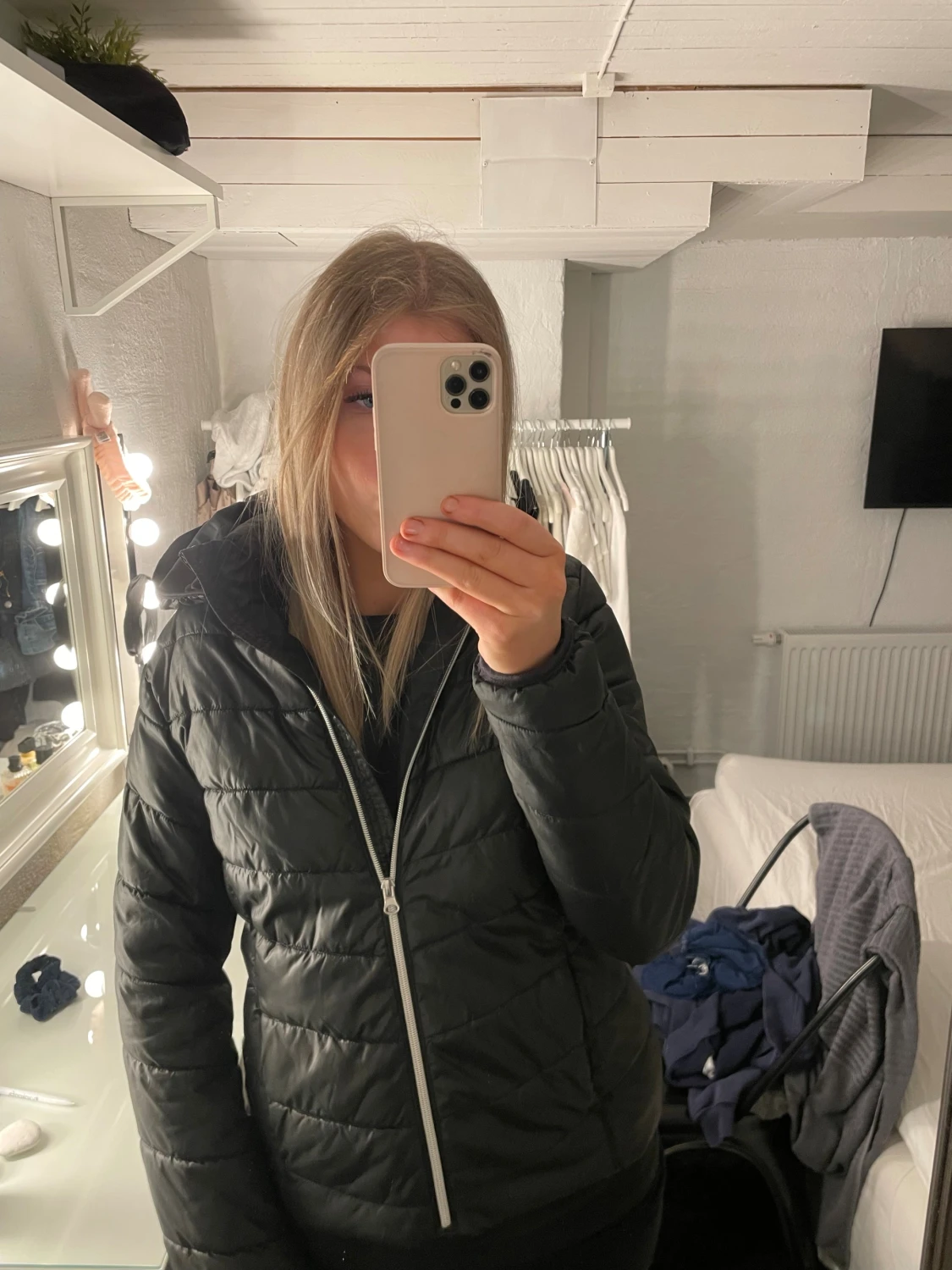 Svart quiltad pufferjacka från H&M