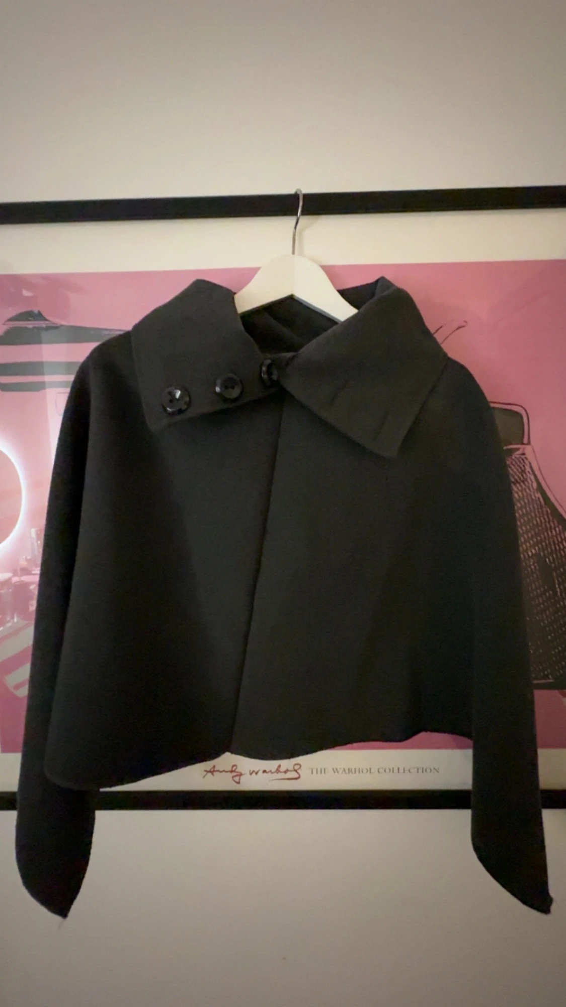 mörkgrå  Poncho med bred krage