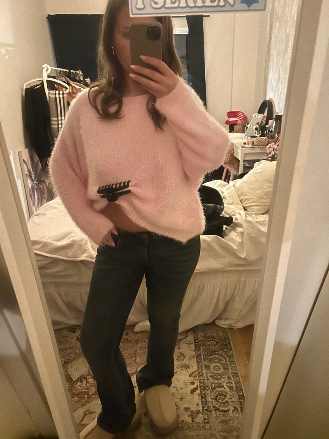 Mörkblå bootcut jeans - 1