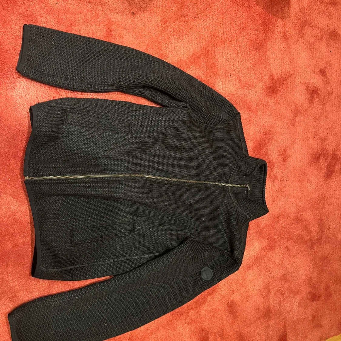 Svart stickad colmar cardigan  - 1