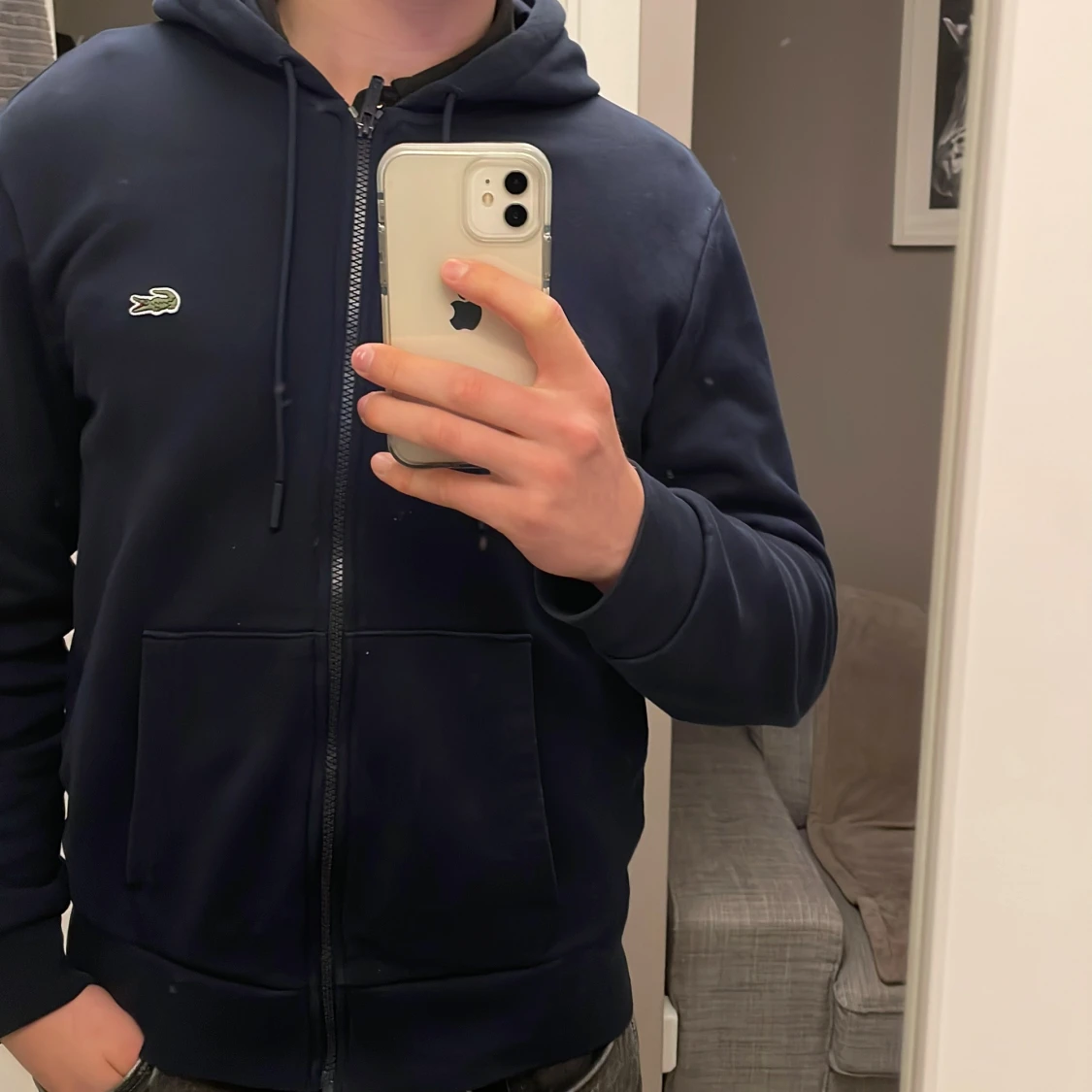 Marinblå hoodie från Lacoste - 3