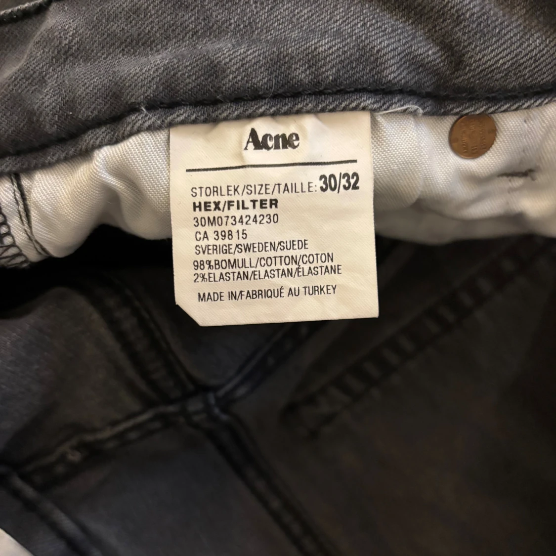 Grå Acne jeans Hex/Filter 30/32 - 2