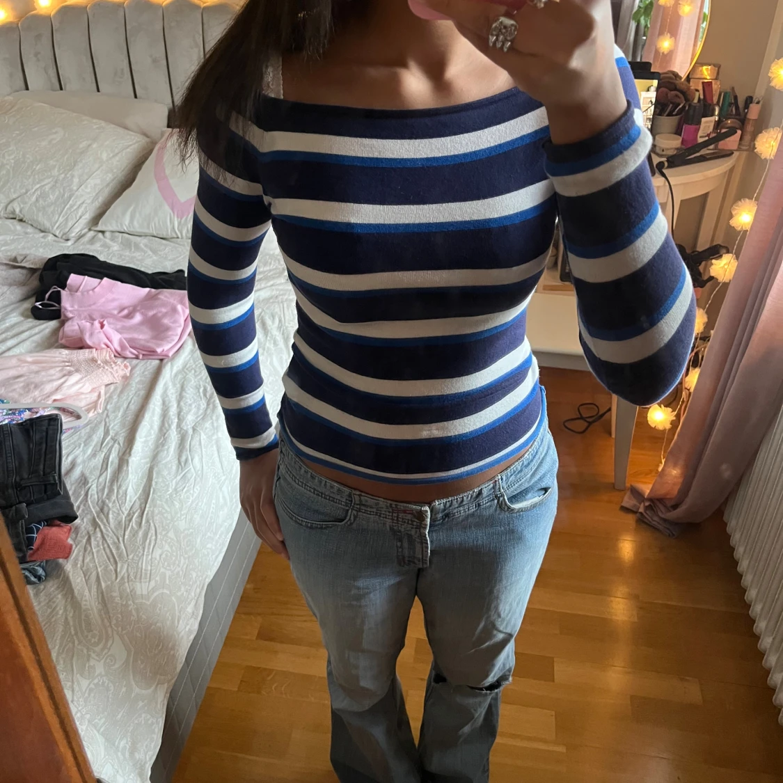 Randig långärmad topp från H&M