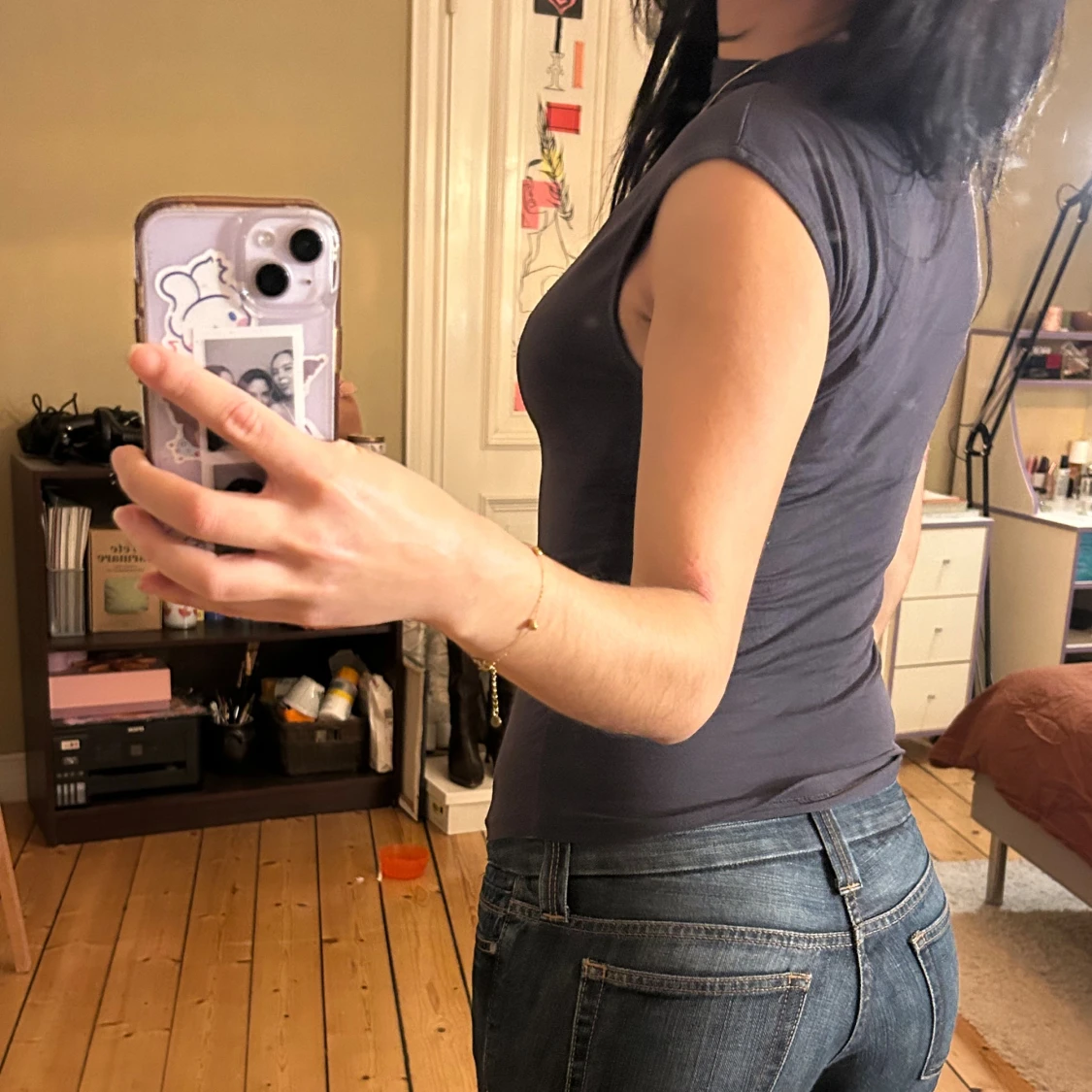 Mörkgrå tajt topp  - 1