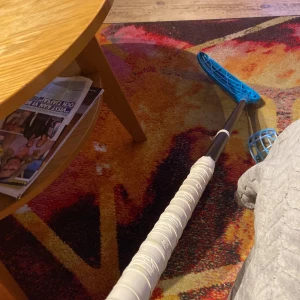 Lackad zone innebandy klubba  - 96cm zone lackad innebandy klubba vit linda kh pe airone blå