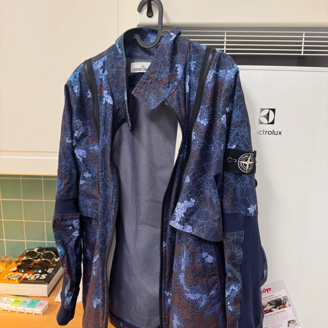 Stone Island mönstrad vindjacka blå/röd - 2