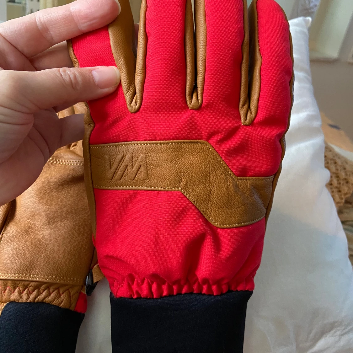 Röda och bruna VM handskar i skinn - 1