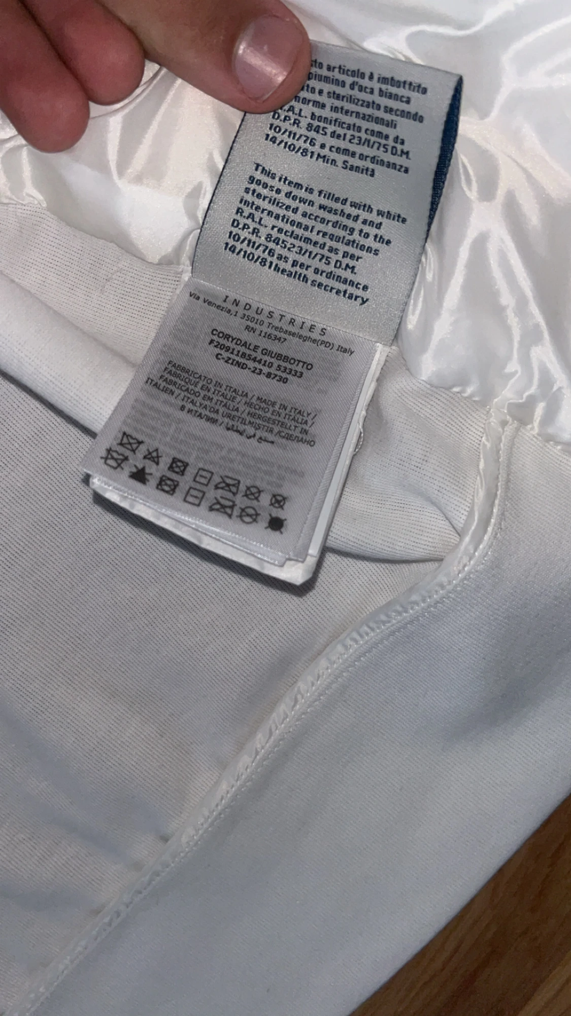 Vit Moncler pufferjacka med huva - 6