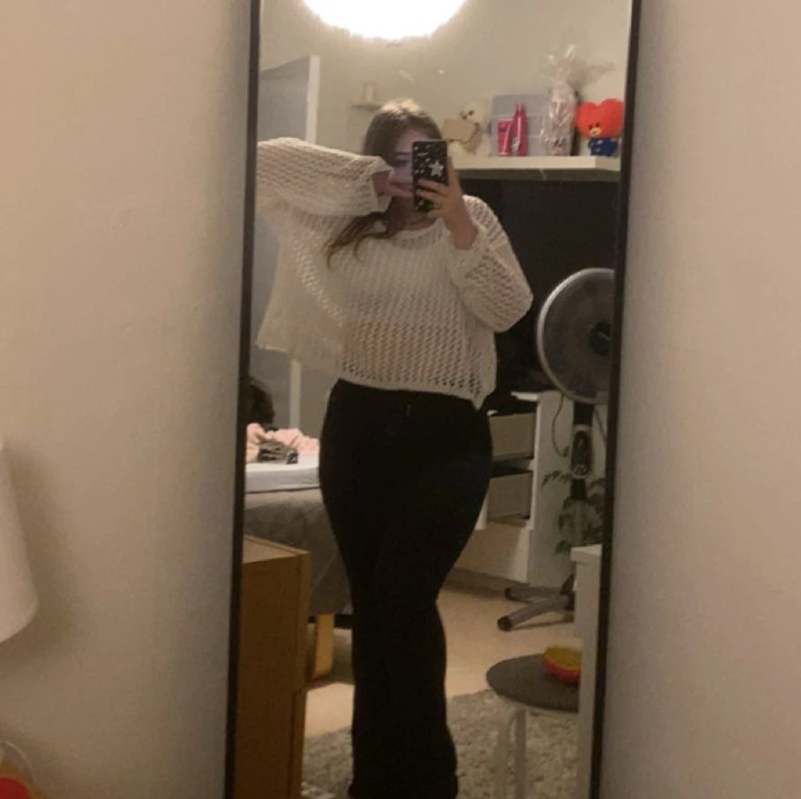 Vit stickad lös tröja - 1