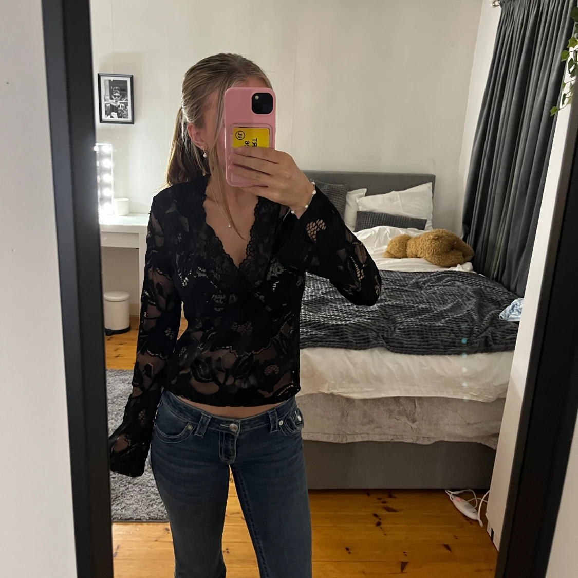 Svart spets topp Vero Moda