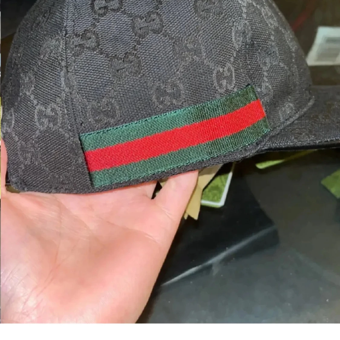 Svart Gucci keps med GG-mönster - 1