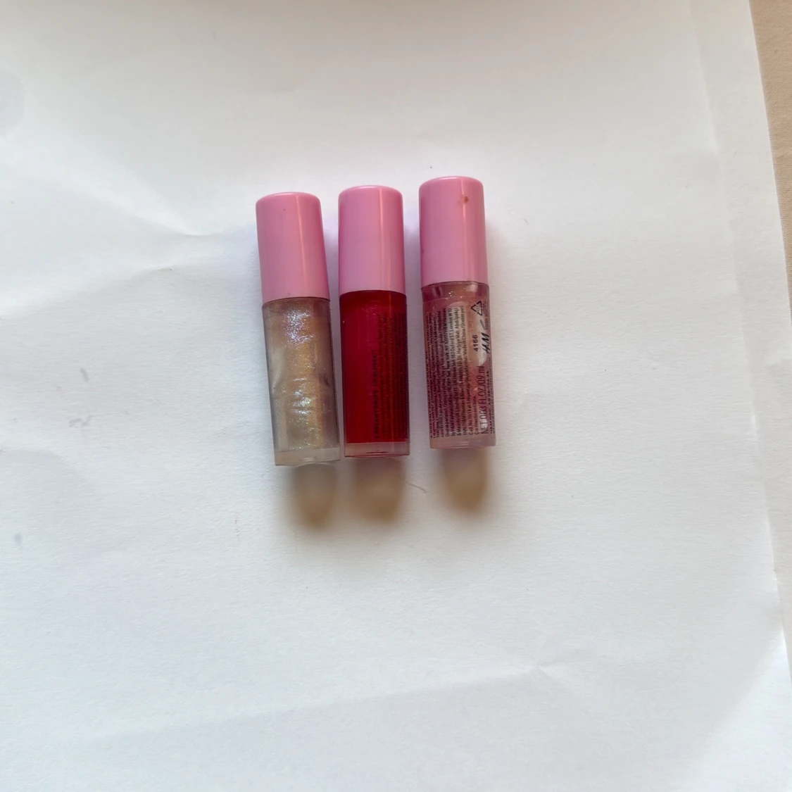 3-pack läppglans med rosa lock