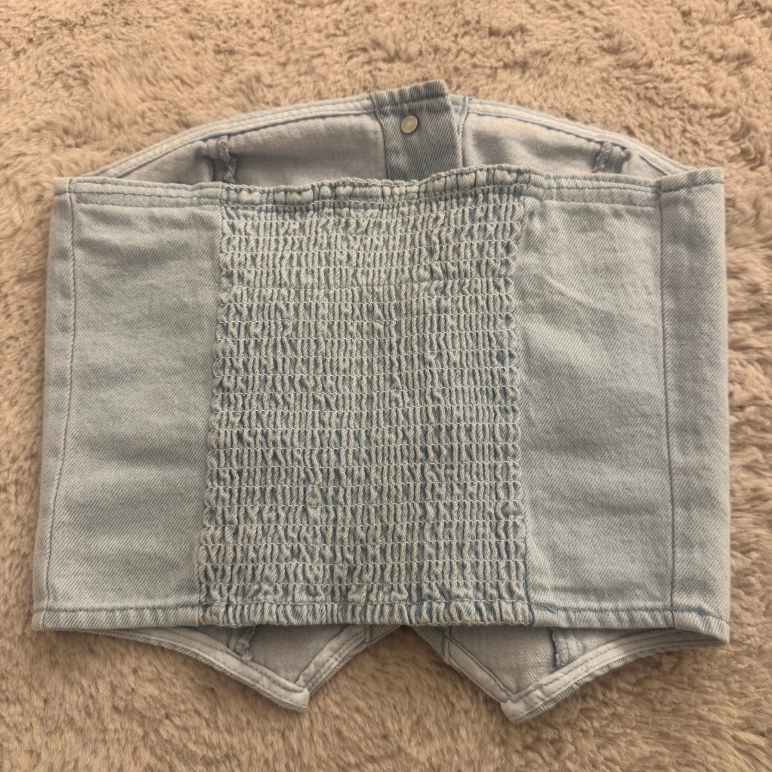 Ljusblå denim korsett/topp - 1