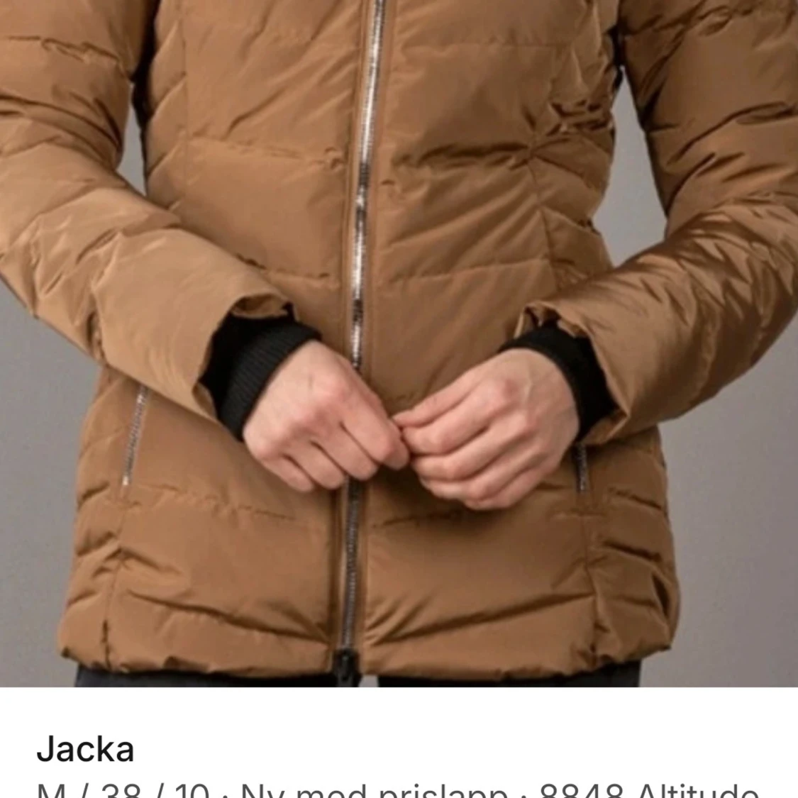 Brun pufferjacka med dragkedja  - 1