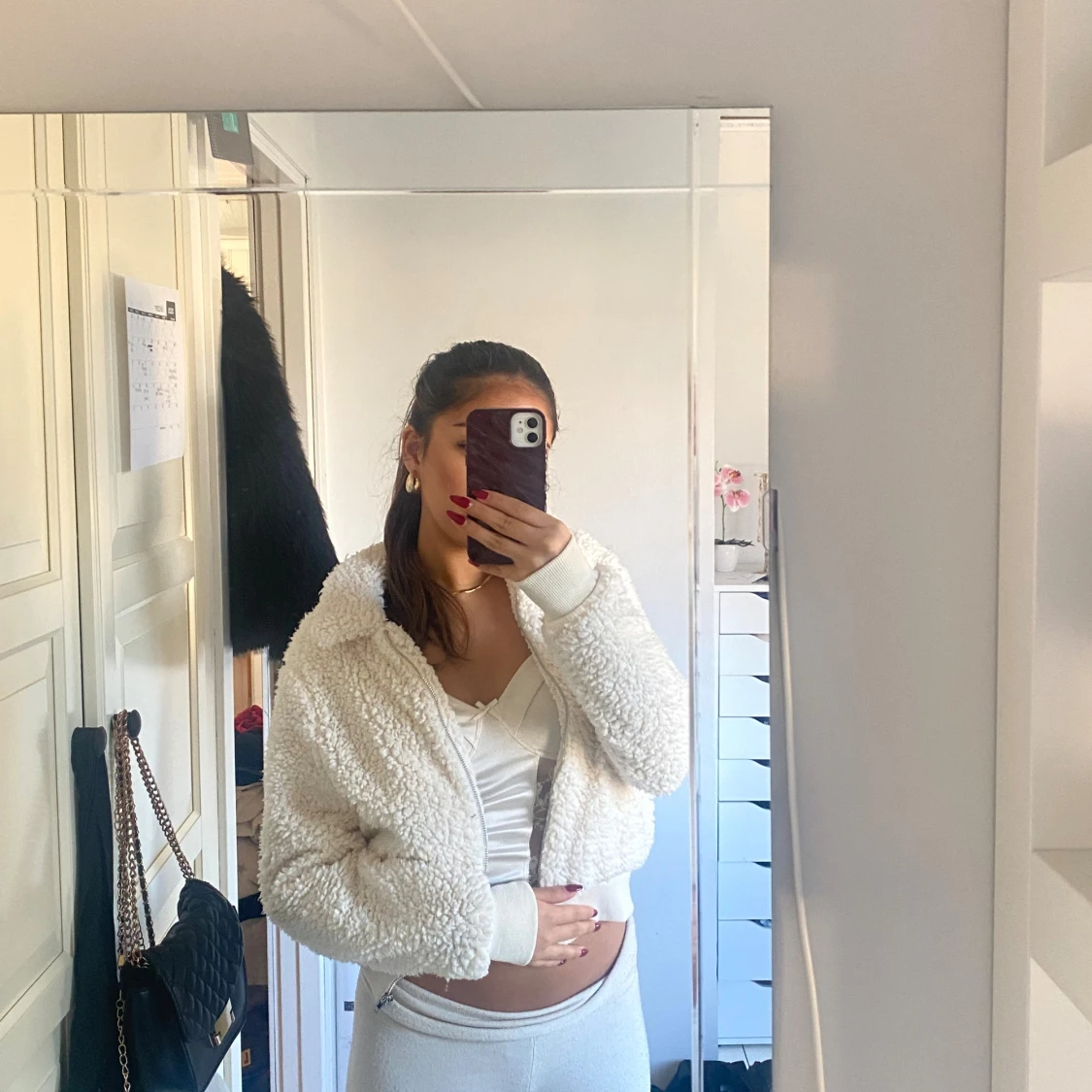 Creme vit fluff tröja  - 1