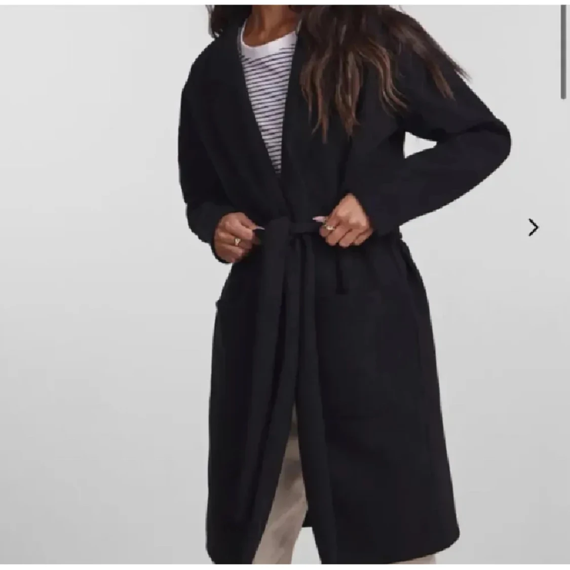 Svart kappa från Pieces med bälte - 1