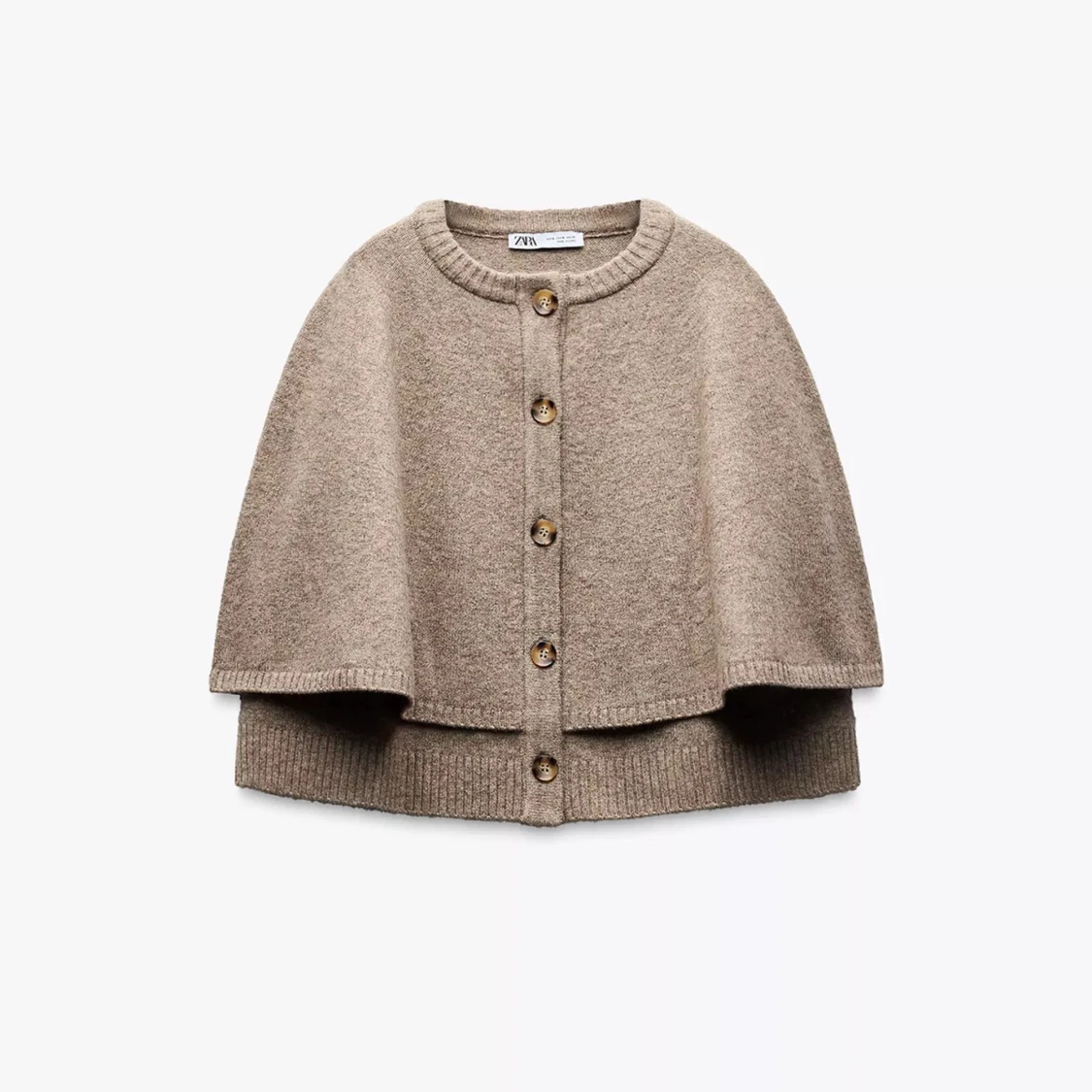 Stickad poncho från Zara