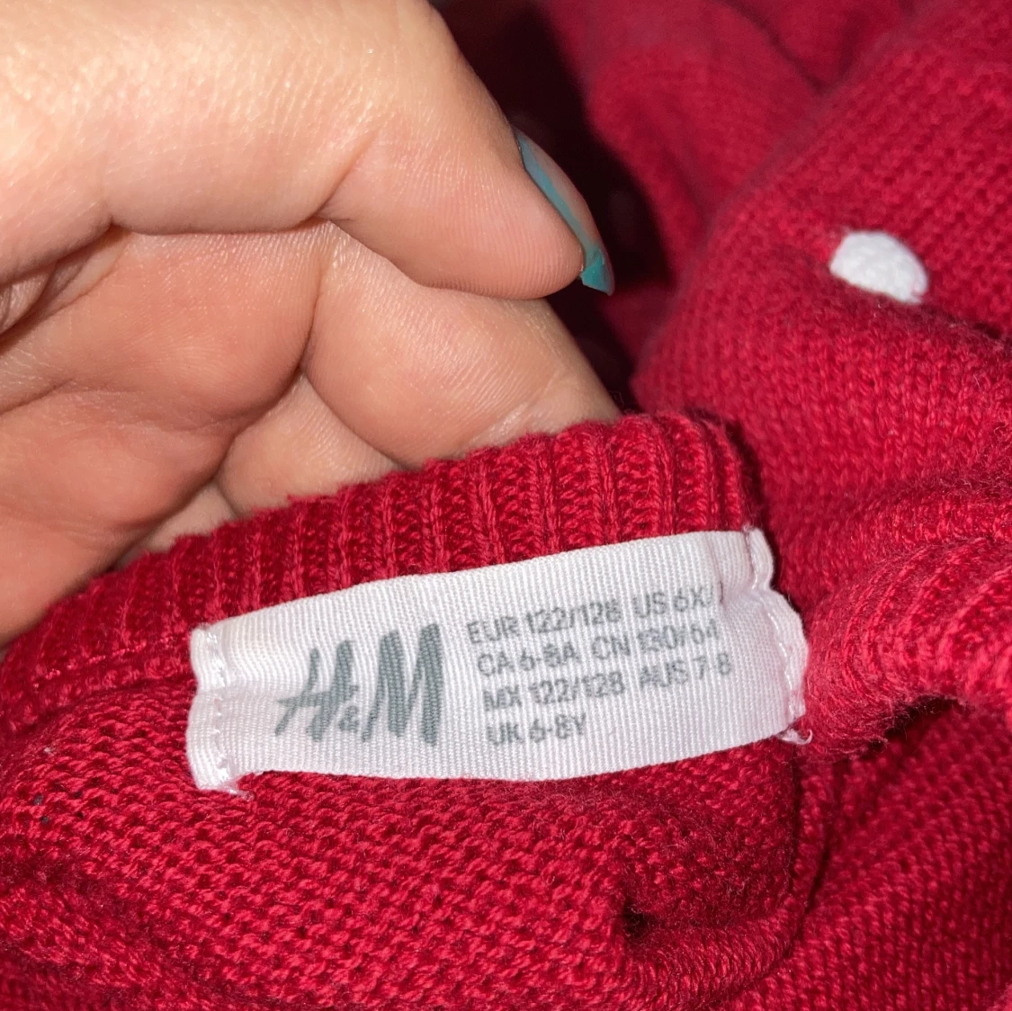 Röd prickig stickad tröja från H&M ✨😘🎄😘✨ - 2