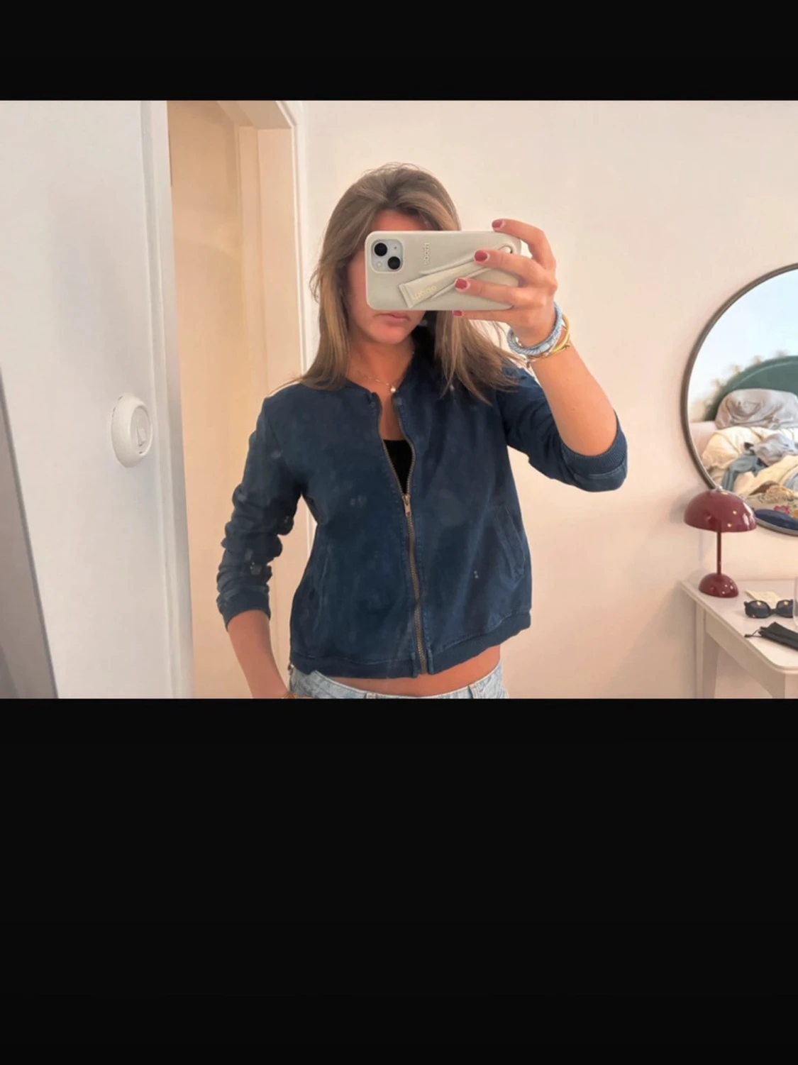 Blå bomberjacka i bomull - 2